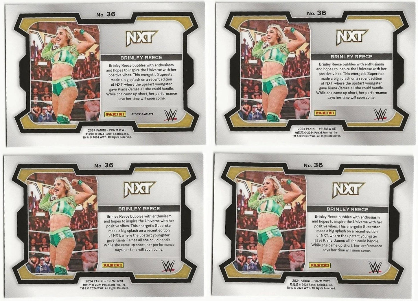 LOT Of 4 Brinley Reece Autographed/Signed 2024 Panini Prizm WWE NXT RC Cards!