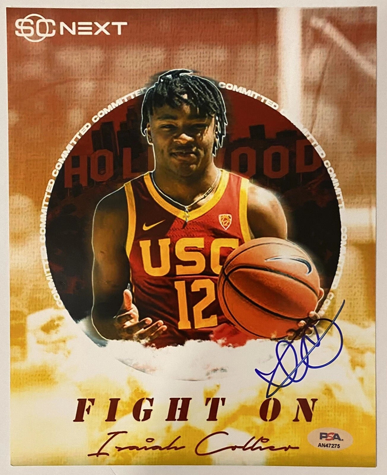 Isaiah Collier Autographed/Signed USC Trojans 8x10 Photo PSA!