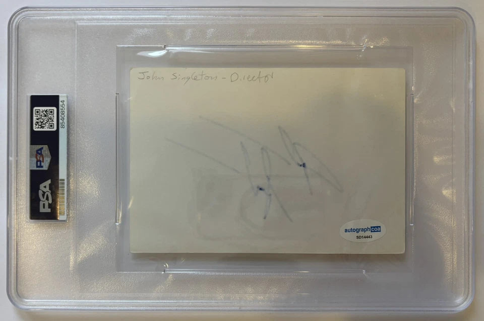 John Singleton Autographed/Signed 4x6 Index Card ACOA & PSA Encapsulated!