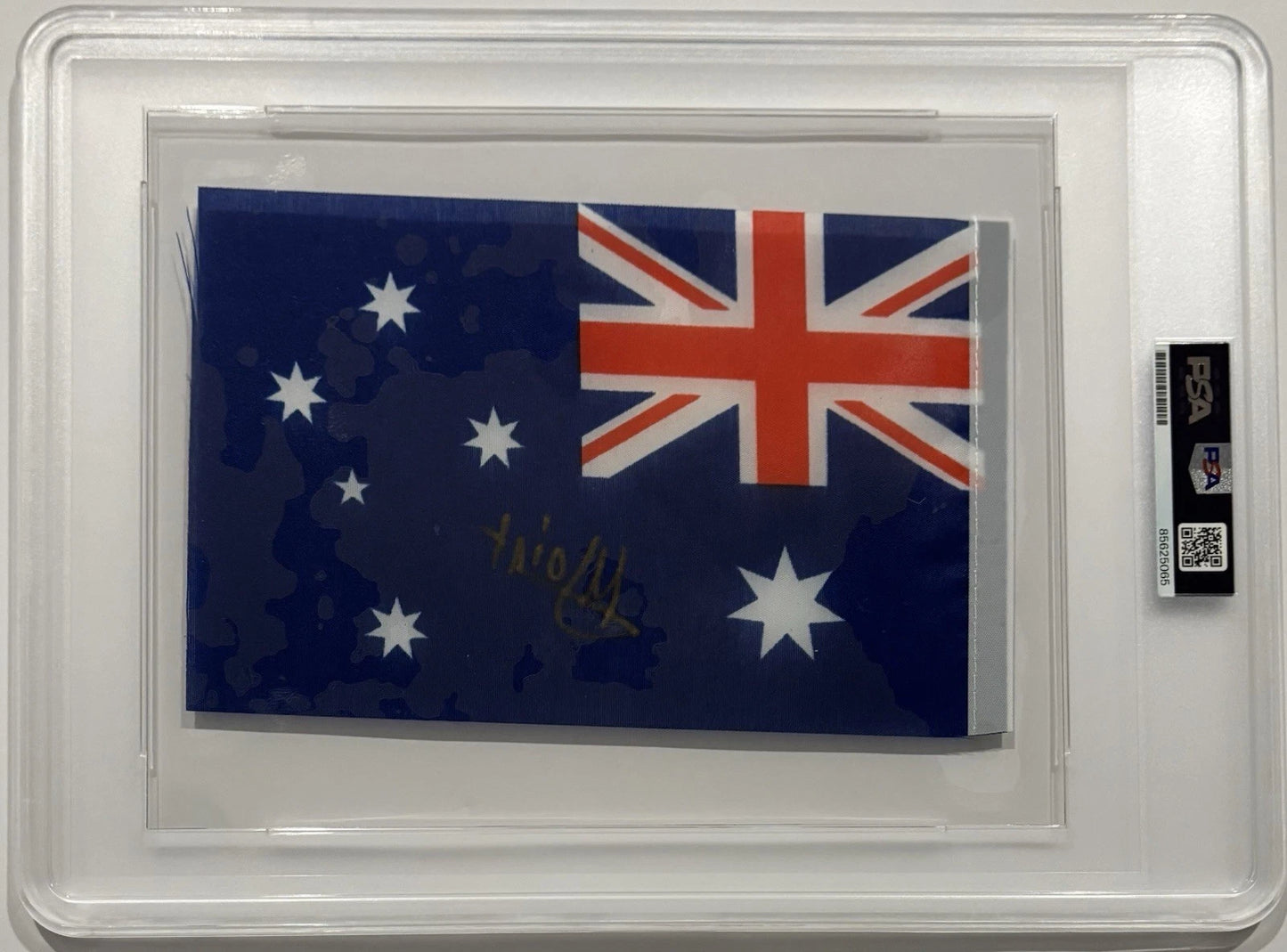 Maya Joint Autographed/Signed Mini Australian Flag PSA Encapsulated!