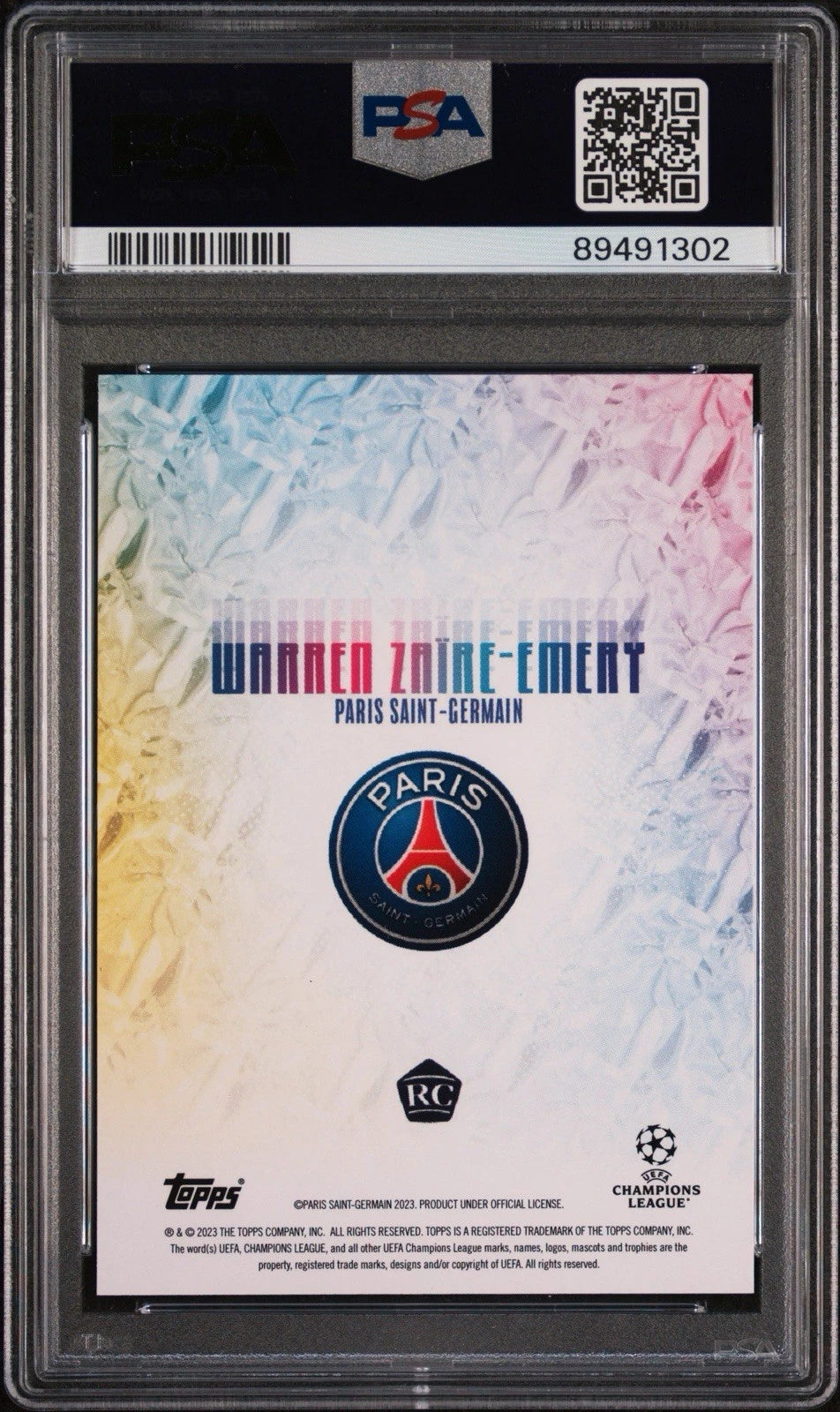 Warren Zaire-Emery 2022 Topps Jamal Musiala Platinum UEFA /99 Auto RC PSA 10