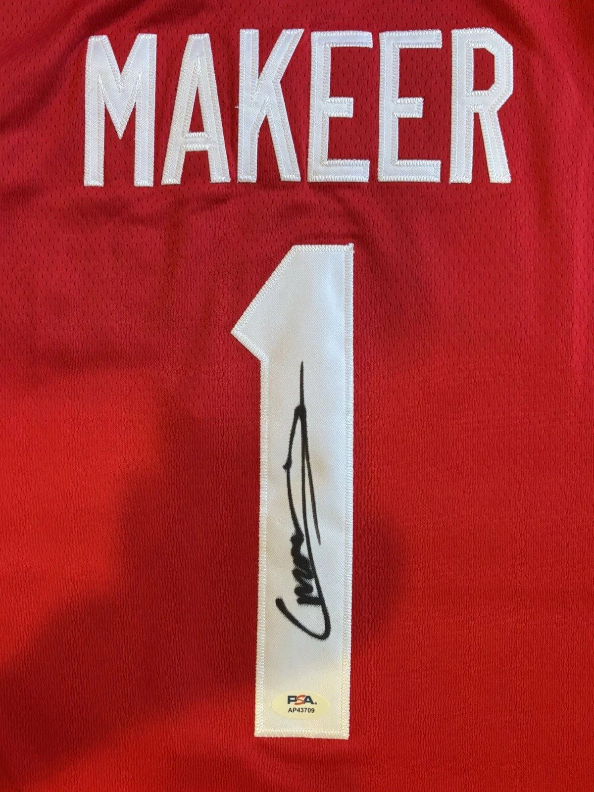 Agot Makeer Autographed/Signed Canada Red Jersey PSA!