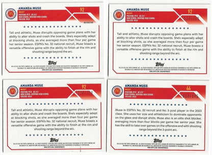 LOT Of 4 Amanda Muse Autographed/Signed 2022 Topps Chrome McDonald's All-America Refractor Cards!