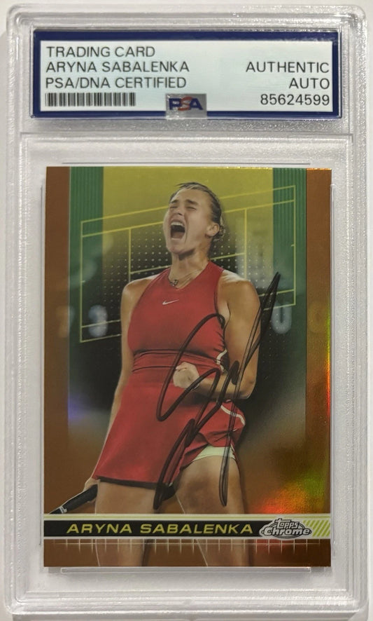 Aryna Sabalenka Autographed/Signed 2024 Topps Chrome Clay Court Refractor Card PSA!