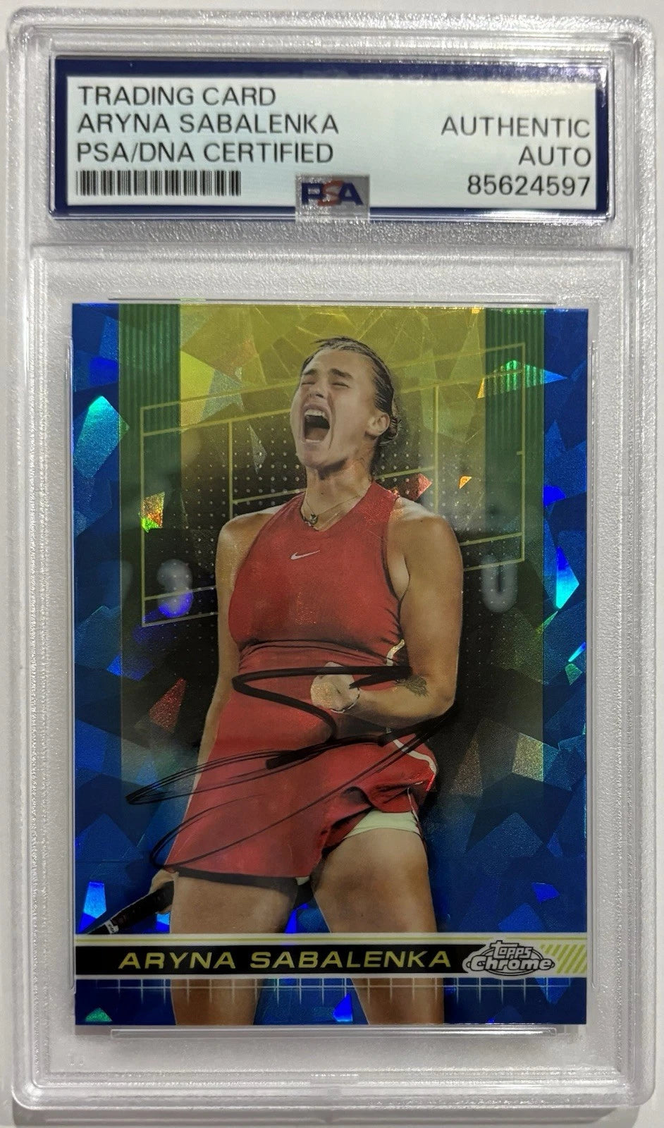 Aryna Sabalenka Autographed/Signed 2024 Topps Chrome Sapphire Card PSA!