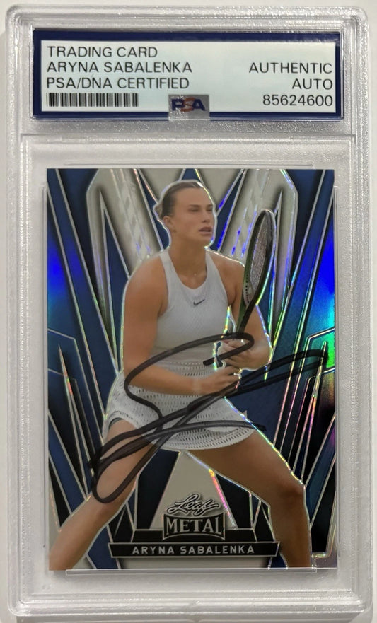 Aryna Sabalenka Autographed/Signed 2024 Leaf Blue Refractor /15 Press Pass Premium Card PSA!