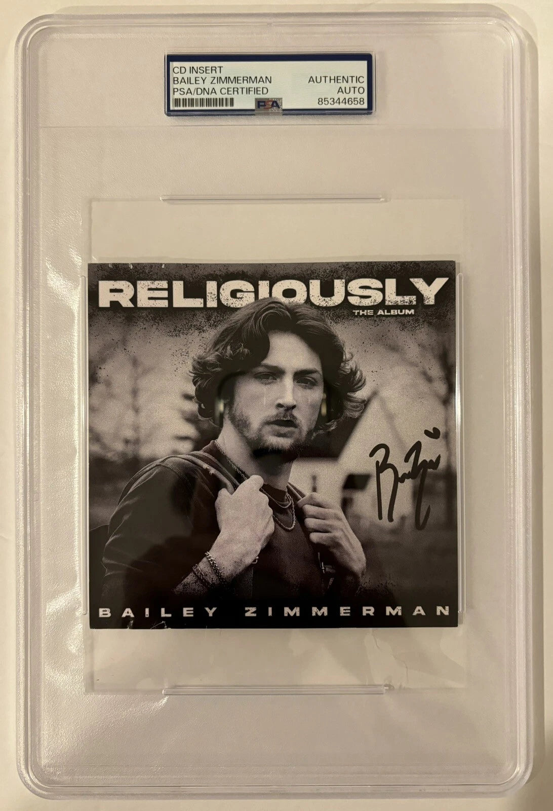 Bailey Zimmerman Autographed/Signed Religiously CD Insert PSA Encapsulated!