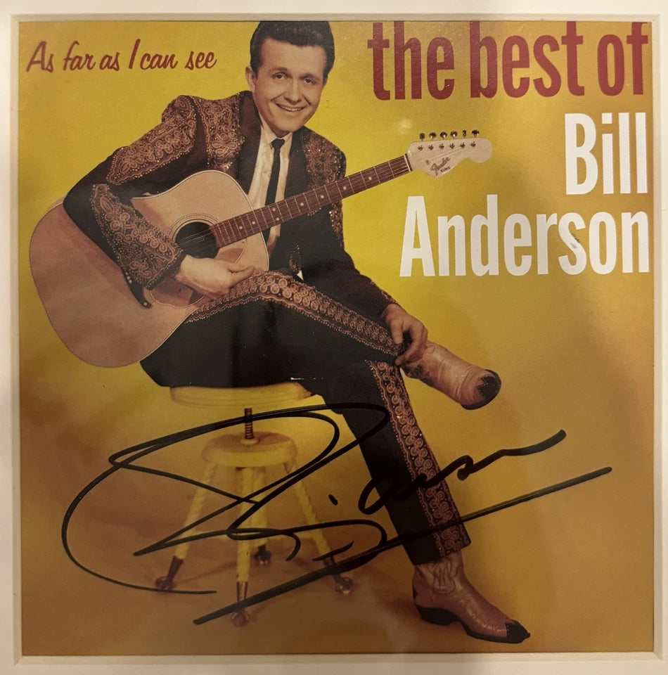 Bill Anderson Autographed/Signed CD Booklet As Far As I Can See Best Framed!