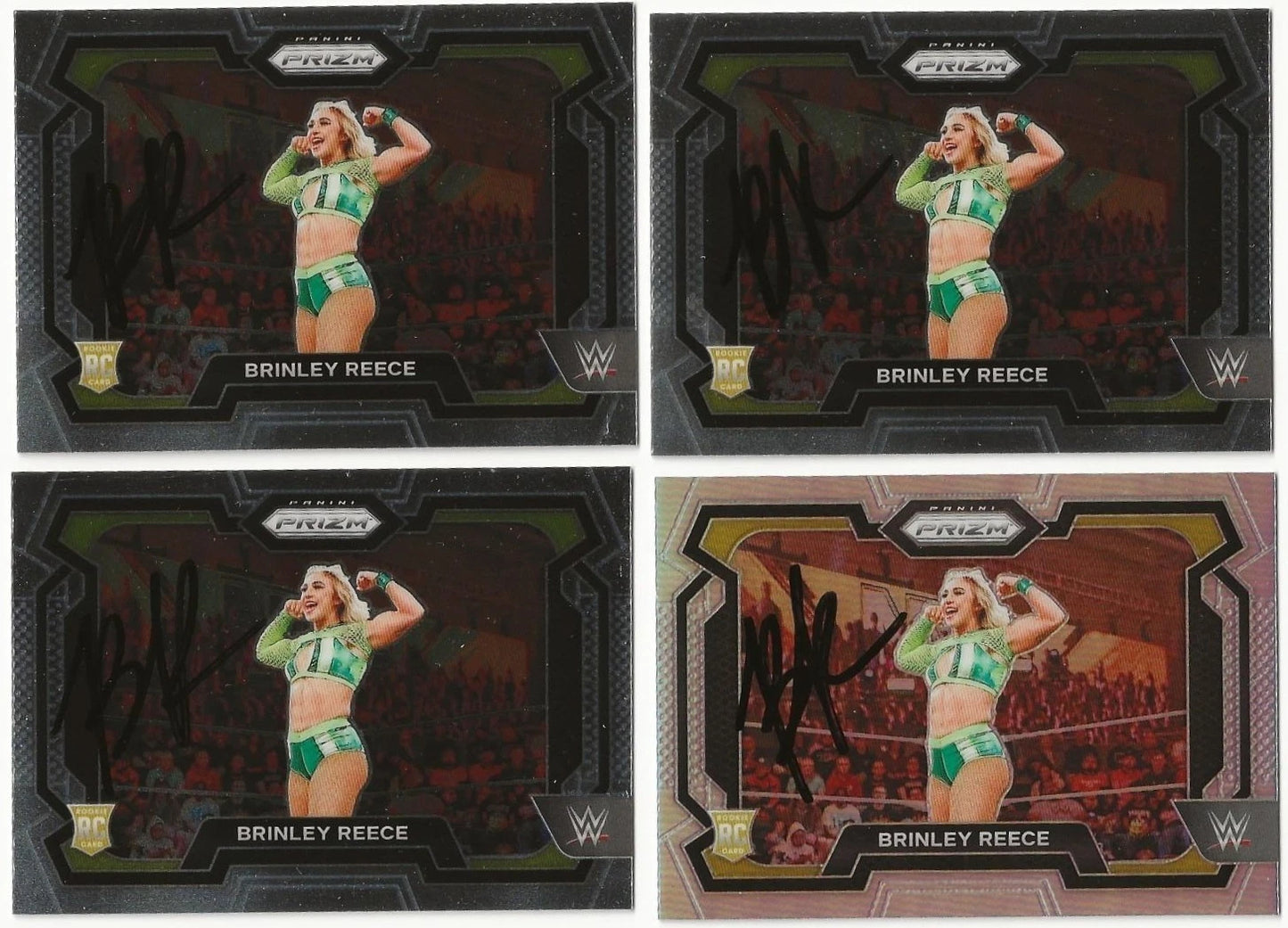 LOT Of 4 Brinley Reece Autographed/Signed 2024 Panini Prizm WWE NXT RC Cards!