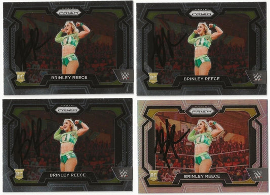 LOT Of 4 Brinley Reece Autographed/Signed 2024 Panini Prizm WWE NXT RC Cards!