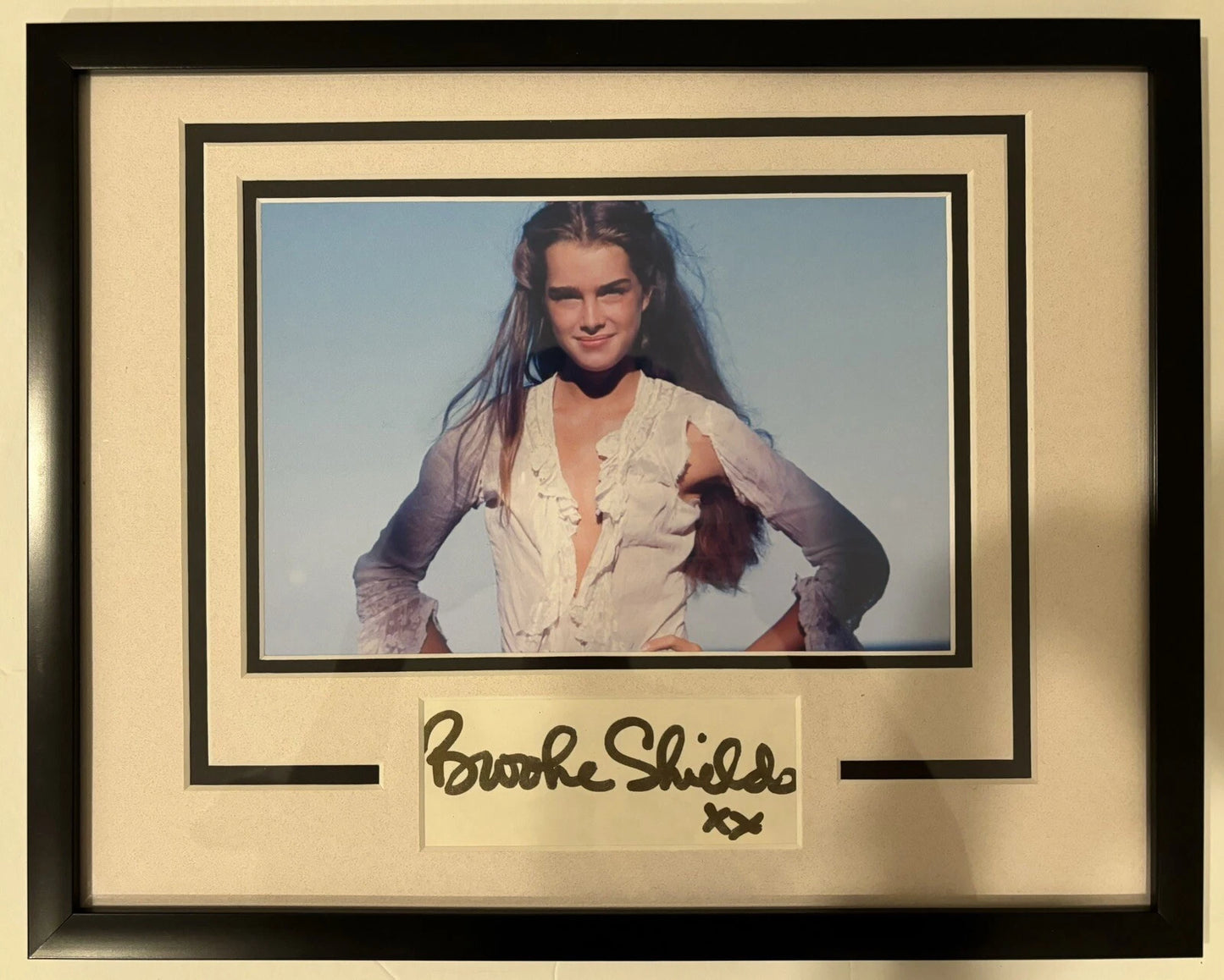 Brooke Shields Autographed/Signed Cut ACOA 11x14 Framed & Custom Mat with Photo!