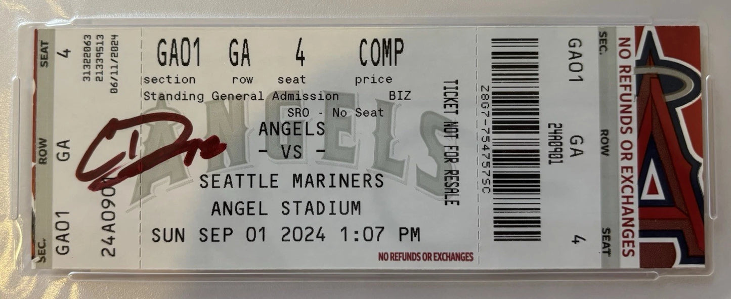 Caden Dana Autographed/Signed Los Angeles Angels MLB Debut Ticket Stub PSA Encapsulated!