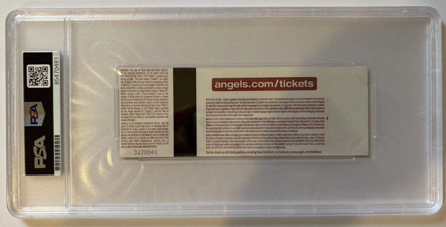 Caden Dana Autographed/Signed Los Angeles Angels MLB Debut Ticket Stub PSA Encapsulated!