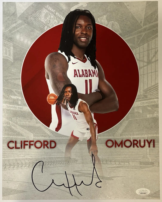 Clifford Omoruyi Autographed/Signed Alabama Crimson Tide 11x14 Photo JSA Witness!