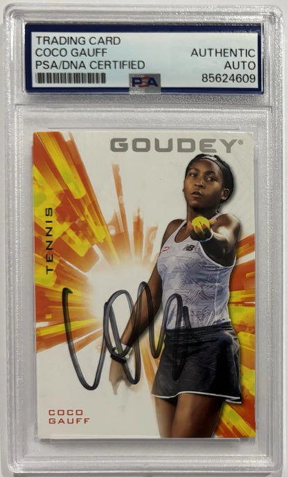 Coco Gauff Autographed/Signed 2021 Upper Deck Goodwin Champions Goudey RC Card PSA!