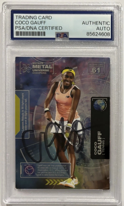 Coco Gauff Autographed/Signed 2021 Skybox Metal Upper Deck RC Card PSA!