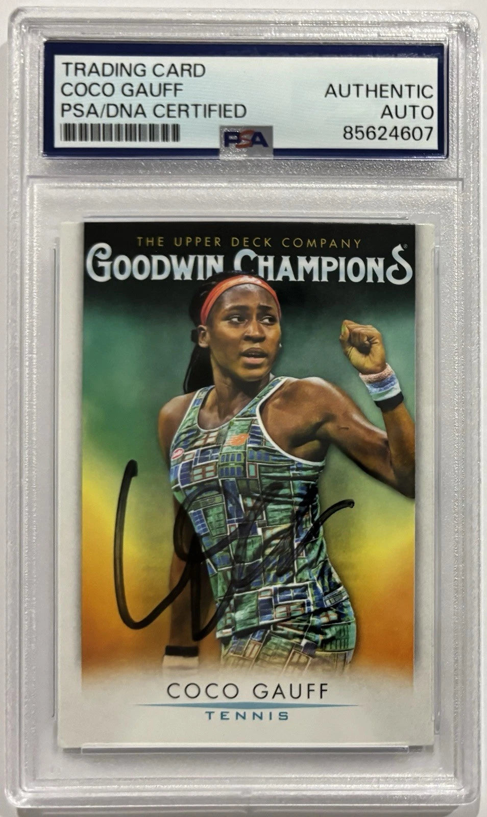 Coco Gauff Autographed/Signed 2021 Upper Deck Goodwin Champions RC Card PSA!