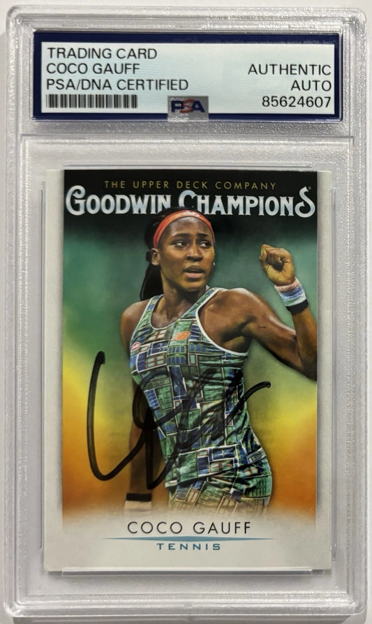 Coco Gauff Autographed/Signed 2021 Upper Deck Goodwin Champions RC Card PSA!