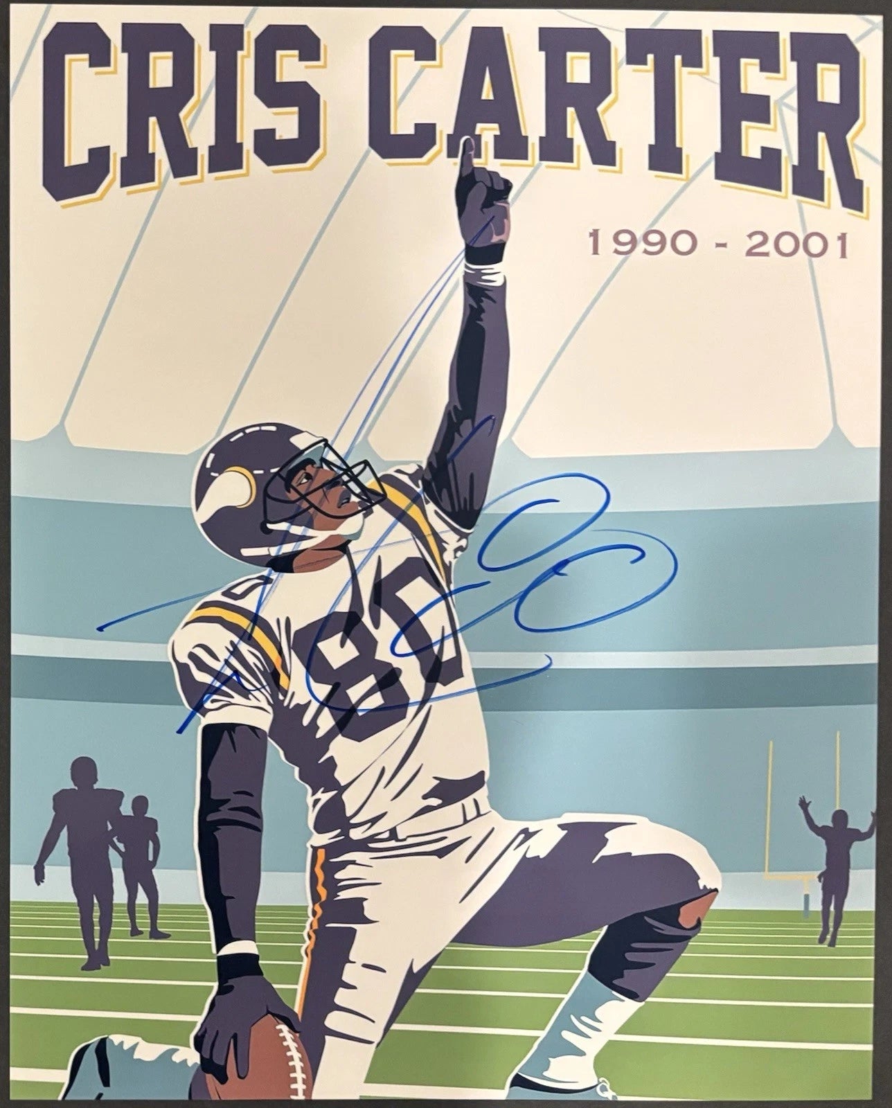 Cris Carter Autographed/Signed Minnesota Vikings 8x10 Photo!
