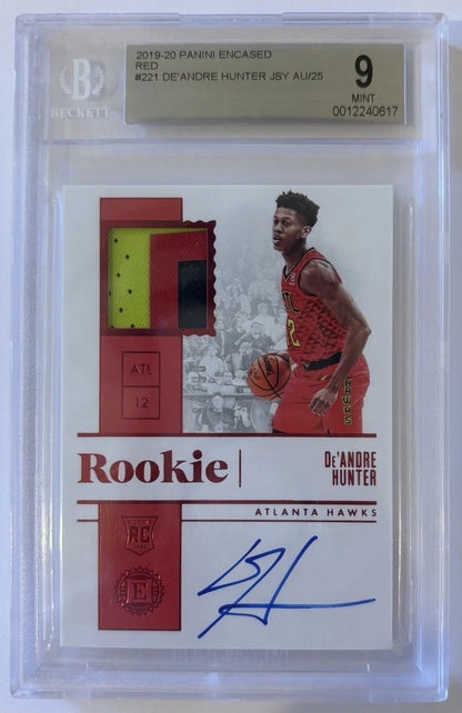 De'Andre Hunter 2019-20 Panini Encased Red RPA /25 RC Card BGS 9 Auto 10!