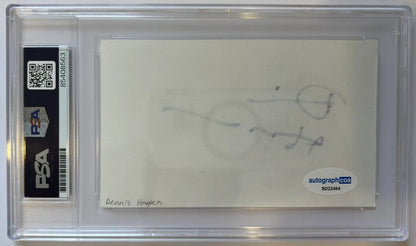 Dennis Hopper Autographed/Signed 3x5 Index Card ACOA & PSA Encapsulated Auto 10!