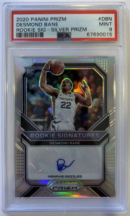 Desmond Bane 2020-21 Panini Prizm Silver Auto Rookie RC Memphis Grizzlies PSA 9!
