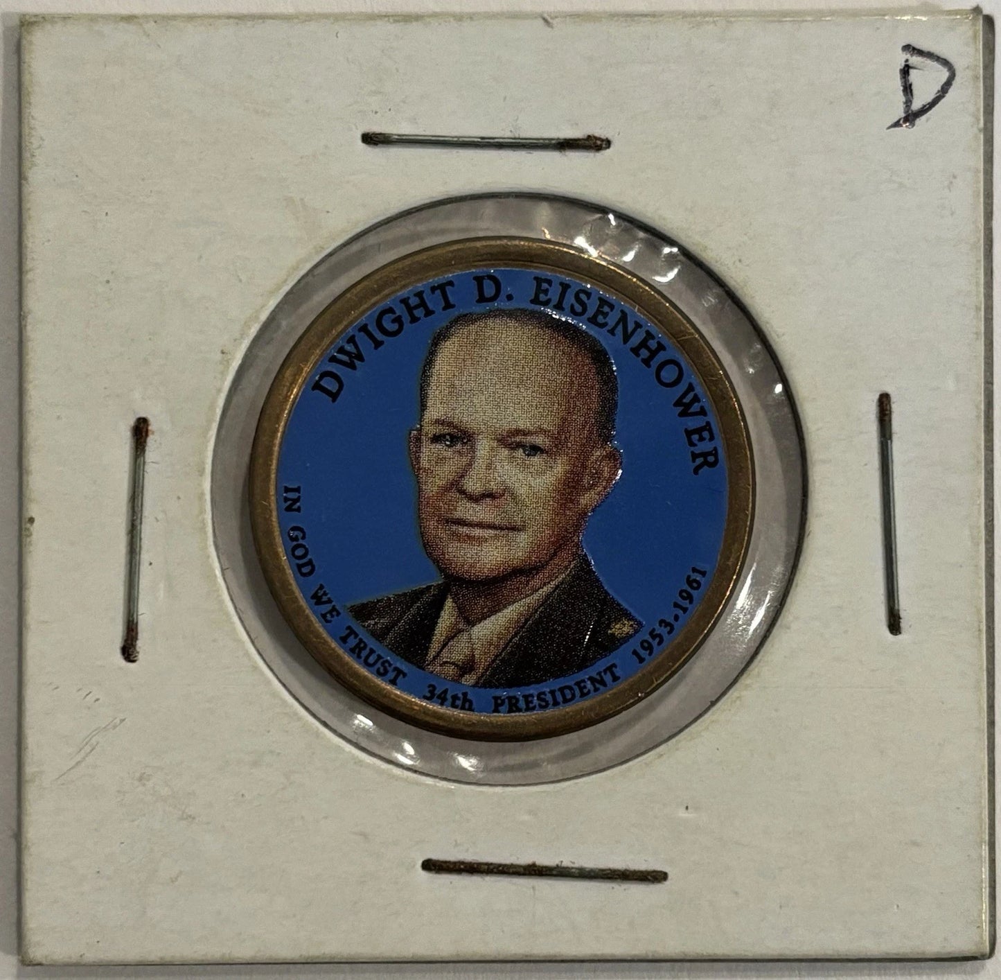 Dwight D. Eisenhower Colored Presidential One Dollar $1 Coin USA Collectable!