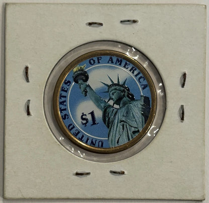 Dwight D. Eisenhower Colored Presidential One Dollar $1 Coin USA Collectable!