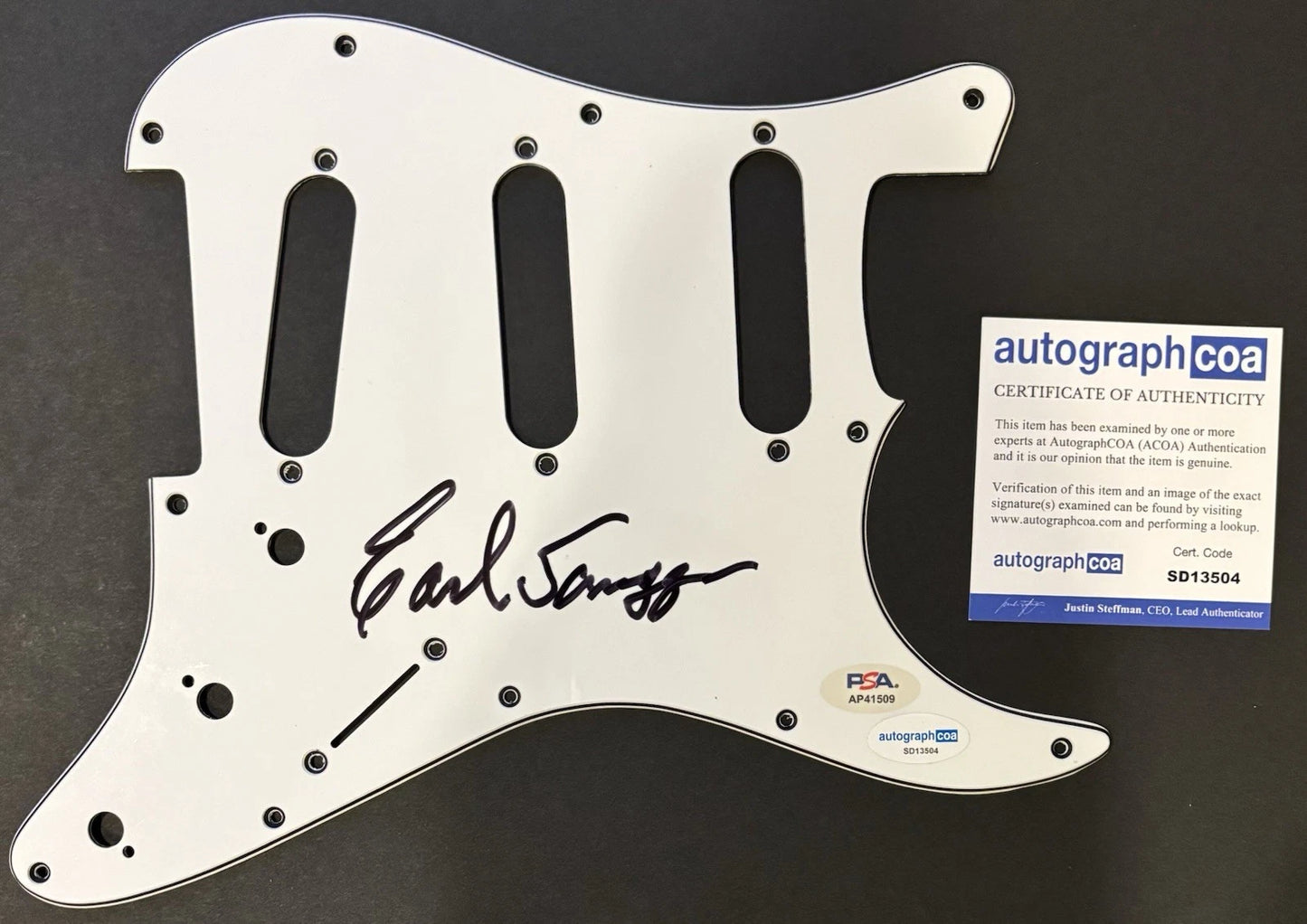 Earl Scruggs Autographed/Signed Guitar Pickguard White PSA ACOA!