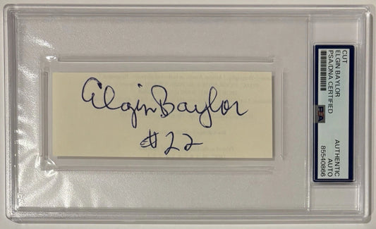 Elgin Baylor Autographed/Signed Cut PSA Encapsulation!