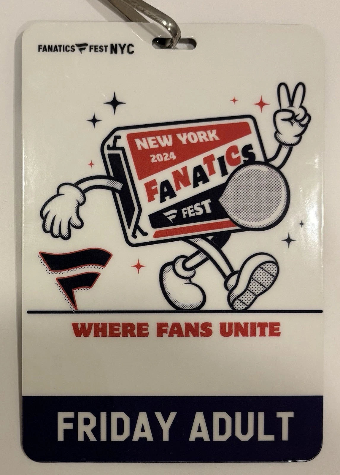 Fanatics Fest Inaugural 2024 Day 1 Friday Adult 8/16/24 Pass with Lanyard! (Unsigned)
