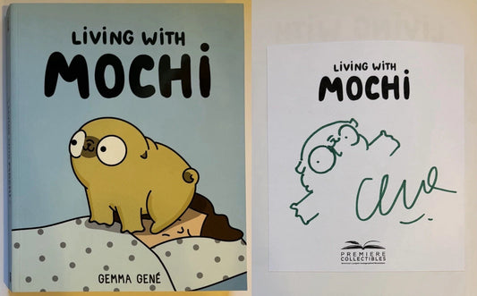 Gemma Gene Autographed/Signed & Sketch "Living With Mochi" Paperback Book COA!