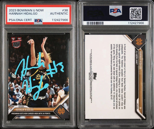 Hannah Hidalgo Autographed/Signed 2023 Topps Now Bowman U #38 PSA Encapsulated!