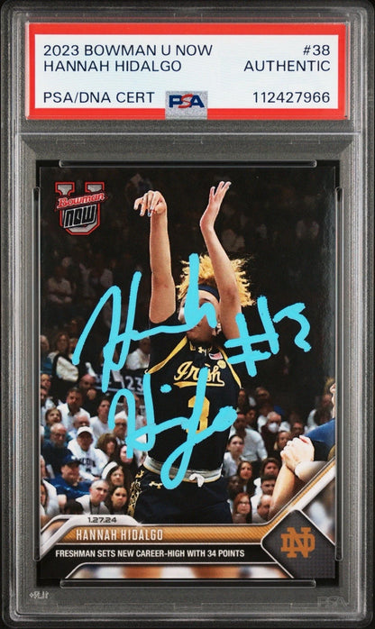 Hannah Hidalgo Autographed/Signed 2023 Topps Now Bowman U #38 PSA Encapsulated!