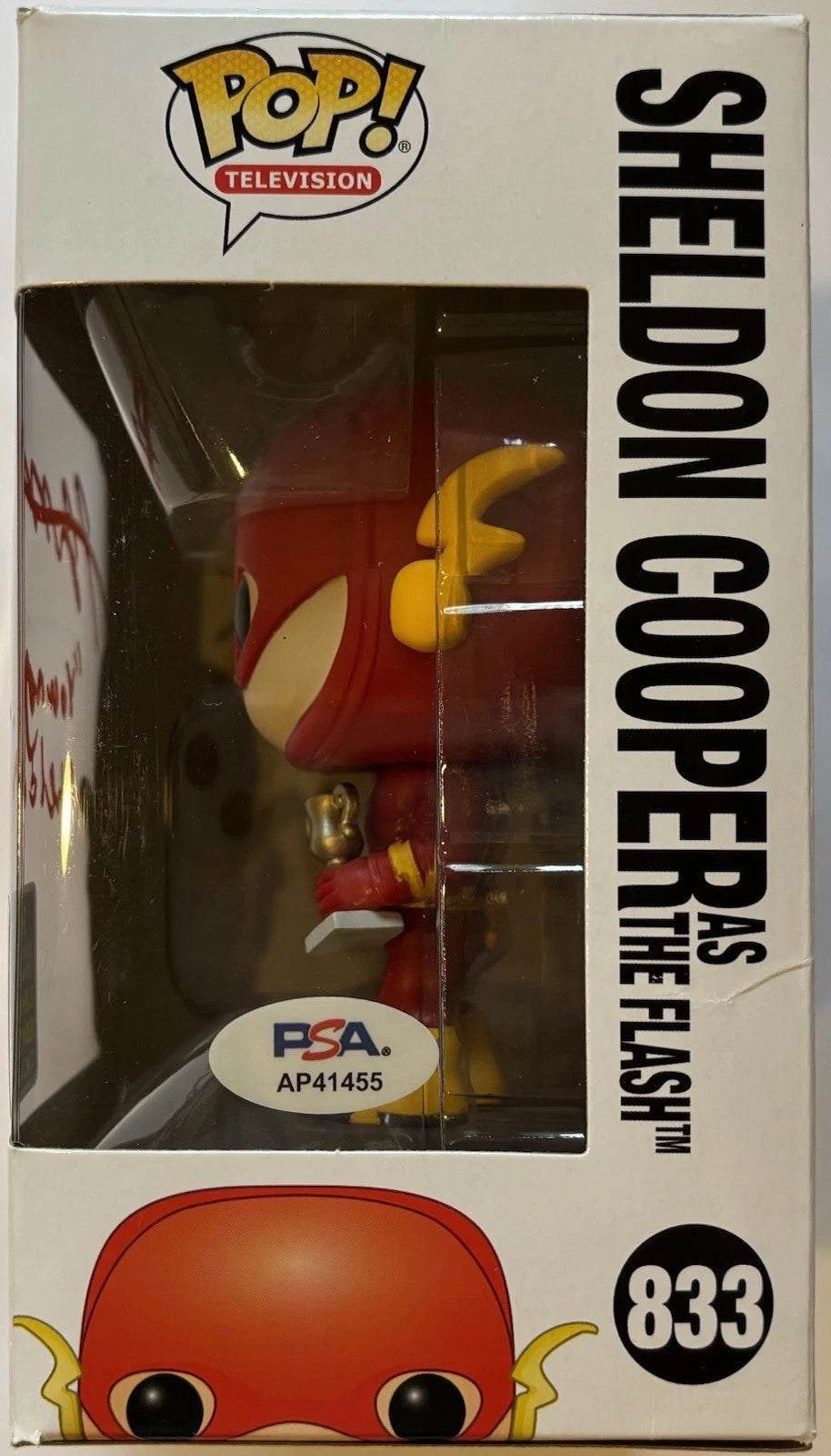 Iain Armitage Autographed/Signed Young Sheldon Cooper As The Flash Big Bang Theory Funko Pop PSA!