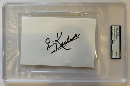Irvin Kershner Autographed/Signed 4x6 Index Card ACOA & PSA Encapsulated Auto 9!