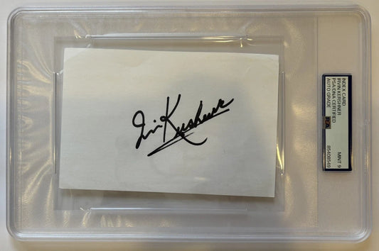 Irvin Kershner Autographed/Signed 4x6 Index Card ACOA & PSA Encapsulated Auto 9!