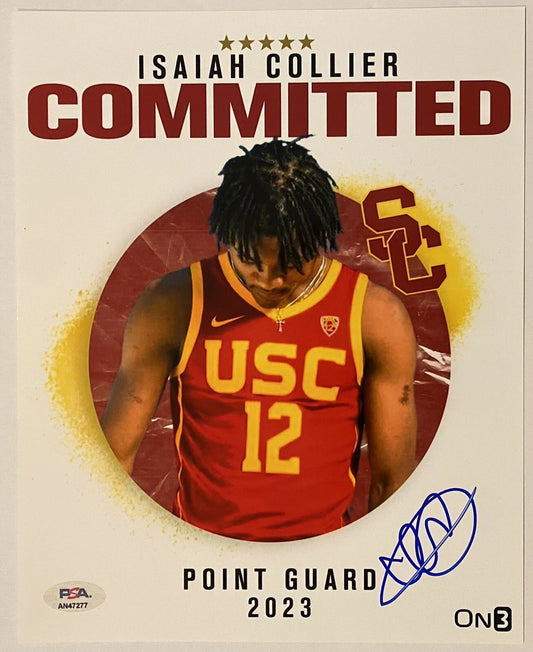 Isaiah Collier Autographed/Signed USC Trojans 8x10 Photo PSA!