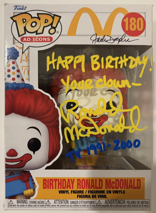 Jack Doepke Autographed/Signed "Happy Birthday! Your Clown-" Birthday Ronald McDonald Funko Pop!