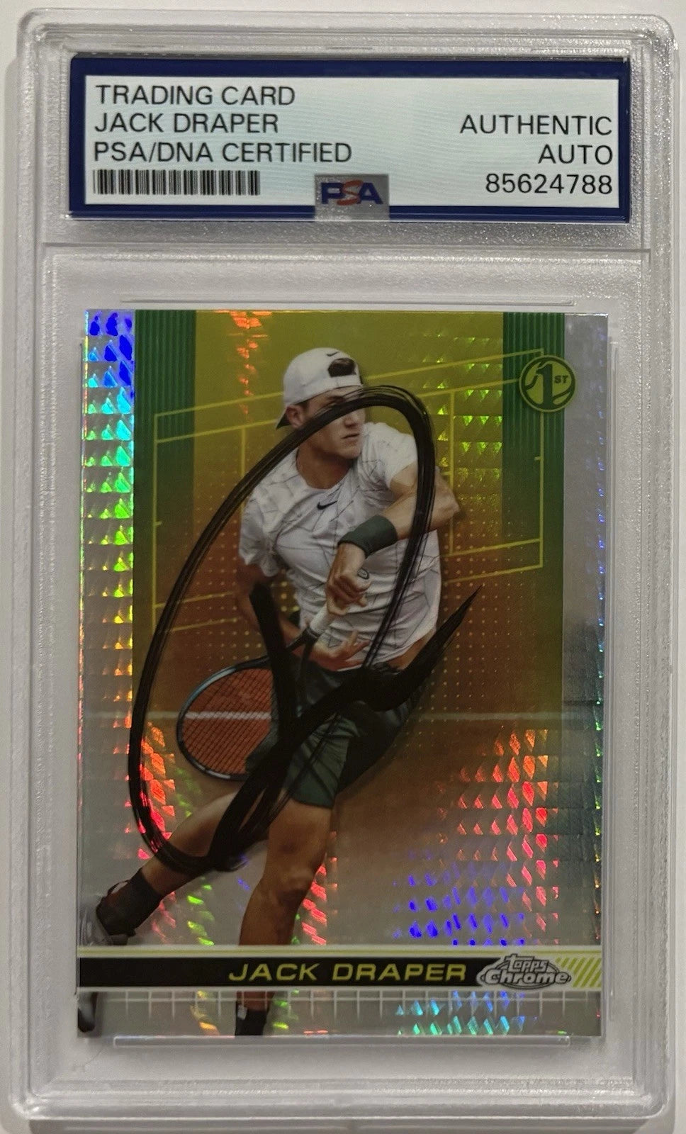 Jack Draper Autographed/Signed 2024 Topps Chrome 1st Card Prism Refractor PSA & Exact Proof!