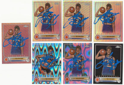 LOT Of 7 Janiah Barker Signed Pre-Rookie Cards: 2022 Topps Chrome McDonald's Refractors