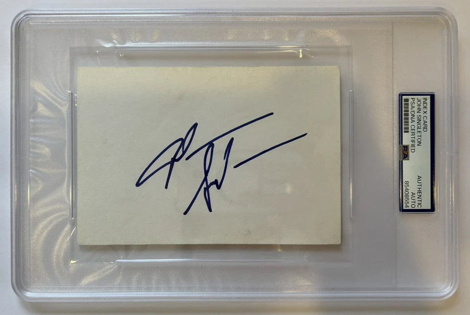 John Singleton Autographed/Signed 4x6 Index Card ACOA & PSA Encapsulated!