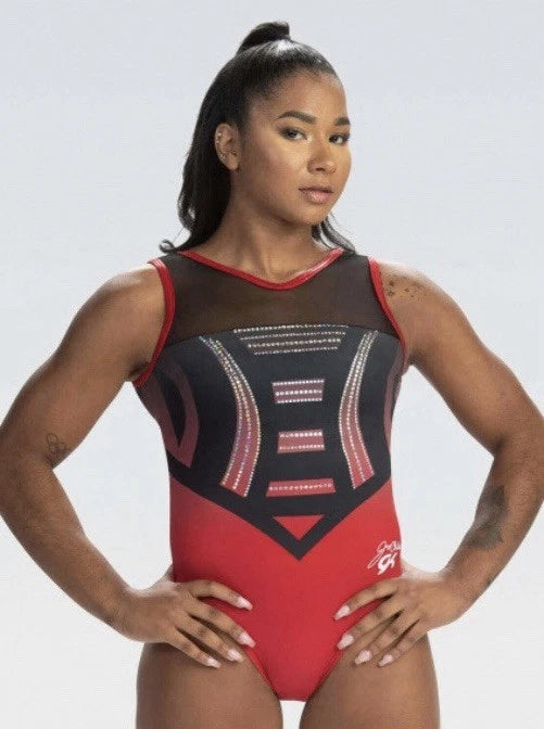 Jordan Chiles GK Elite Embrace It Elegance Red USA Gymnastics Leotard Adult Large! (Unisgned)