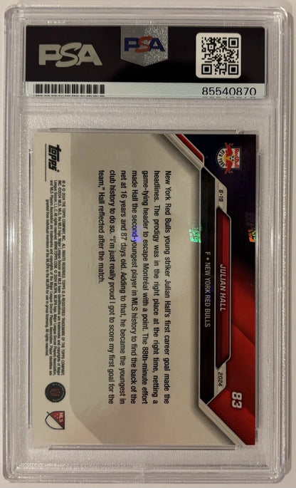 Julian Hall Autographed/Signed 2024 MLS Topps Now New York Red Bulls RC Card PSA!