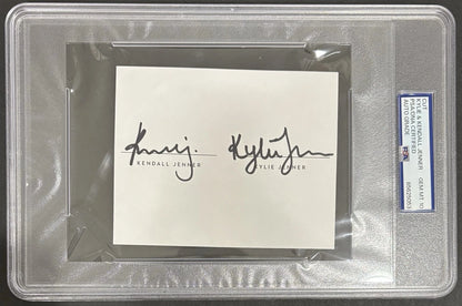 Kendall & Kylie Jenner Dual Autographed/Signed 4x5 Cut PSA 10 Auto Encapsulated!