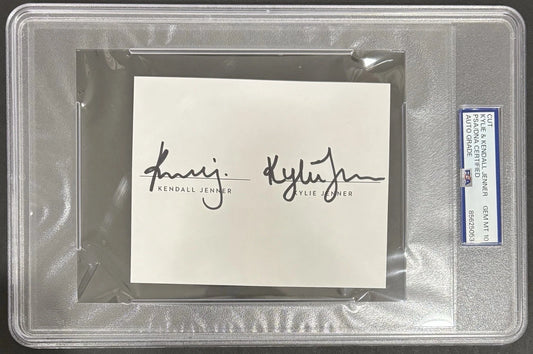 Kendall & Kylie Jenner Dual Autographed/Signed 4x5 Cut PSA 10 Auto Encapsulated!