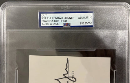 Kendall & Kylie Jenner Dual Autographed/Signed 4x5 Cut PSA 10 Auto Encapsulated!