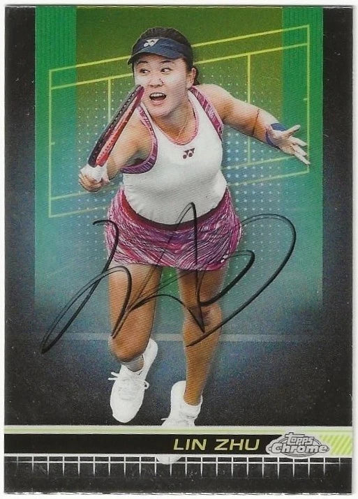 Lin Zhu Autographed/Signed 2024 Topps Chrome Card Exact Proof!