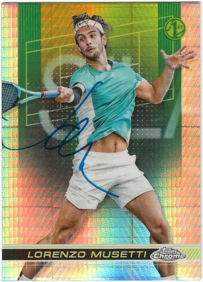 Lorenzo Musetti Autographed/Signed 2024 Topps Chrome Prism Refractor 1st Card!
