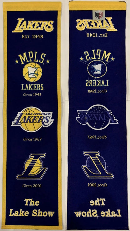 Los Angeles Lakers 8x32 Purple Felt Heritage Banner Wool Stitched! (Unsigned)